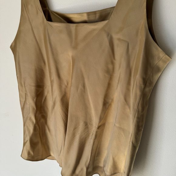 Vintage Silk Square Neck Champagne Tank Top - Picture 3 of 9